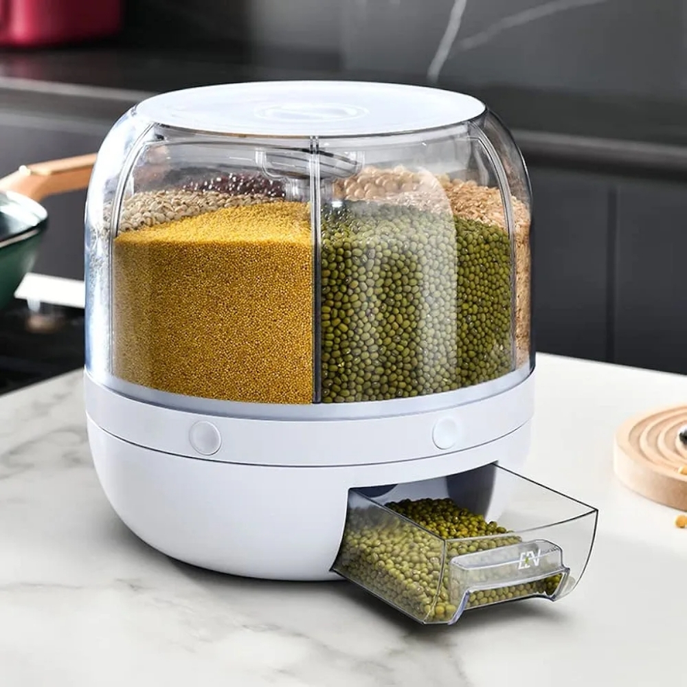 Rotating Food Dispenser Grain Storage Container - Picture 4 of 9